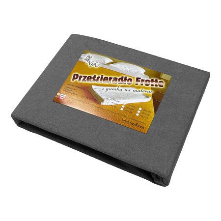 Prześcieradło z gumką 140x200 frotte Antracyt