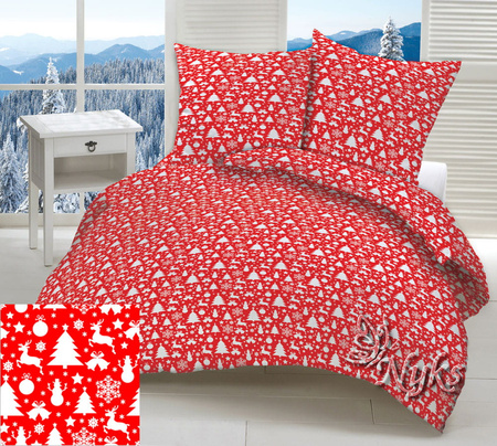 Poszewka bawełniana na poduszkę 50x80 | 520red | czerwona | świąteczna
